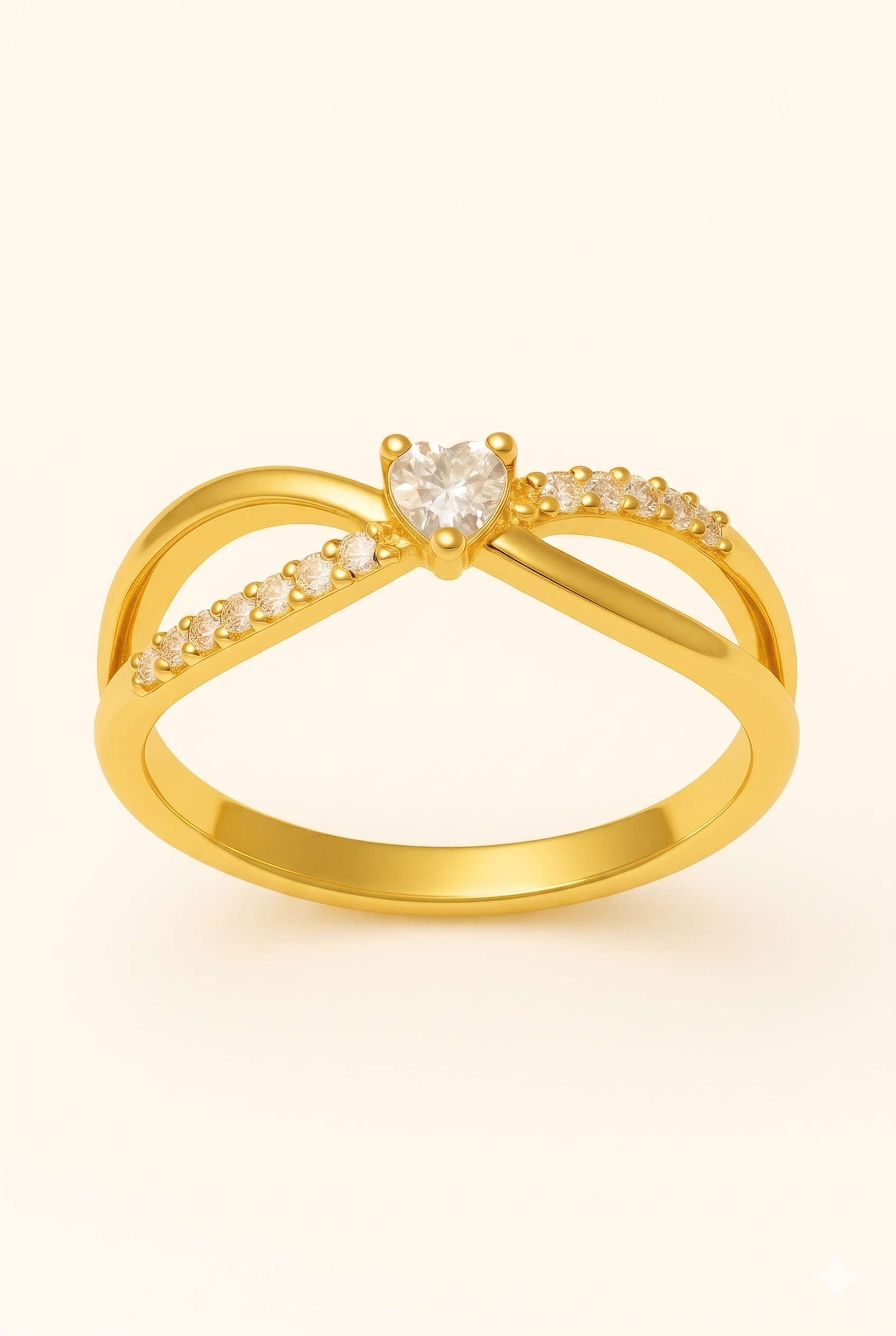 024 - Anel Solitário de Ouro Amarelo 18k/750