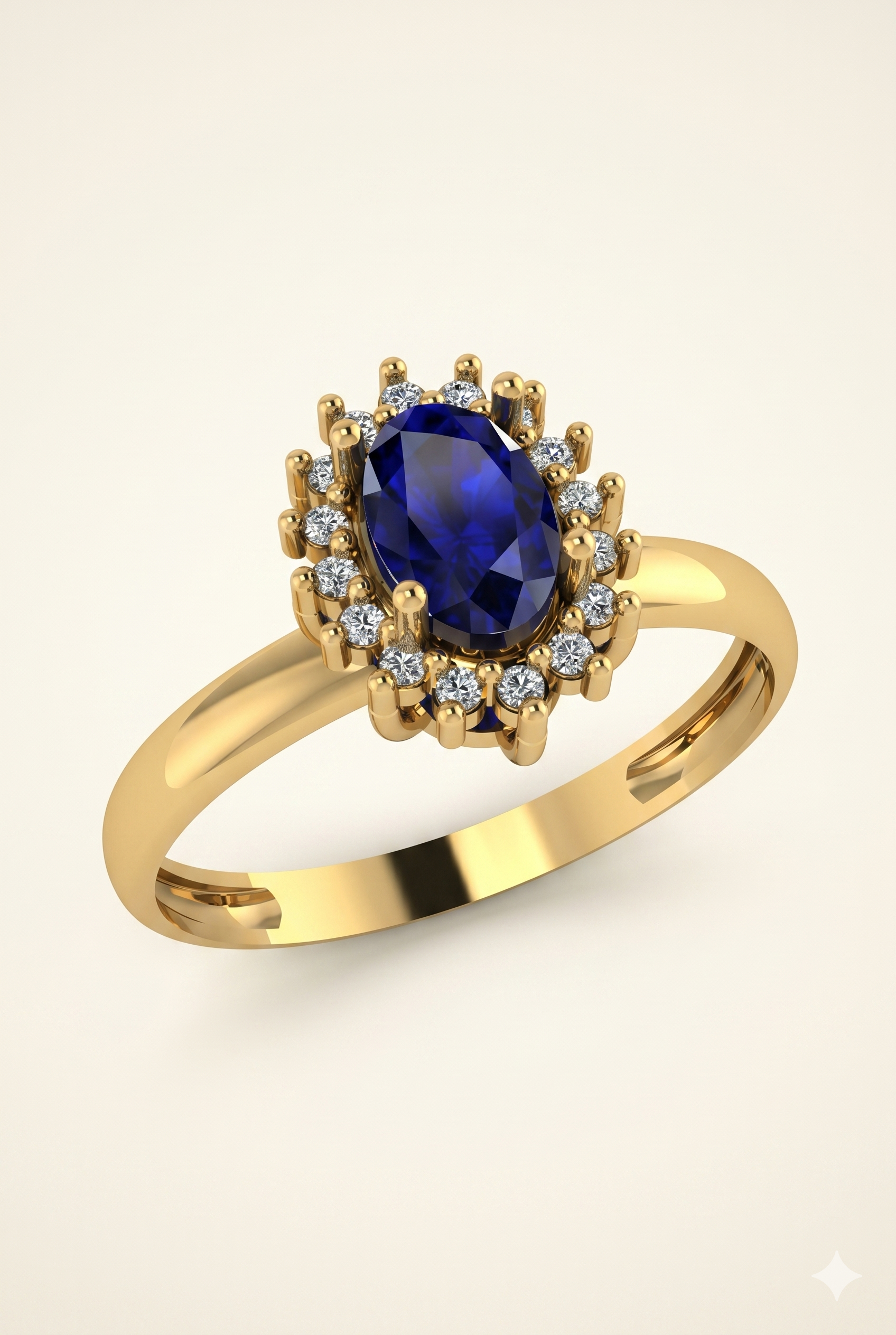 025 - Anel Solitário de Ouro Amarelo 18k/750