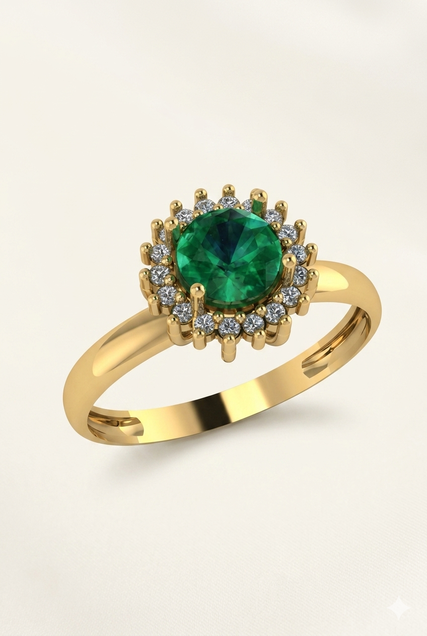 026 - Anel Solitário de Ouro Amarelo 18k/750