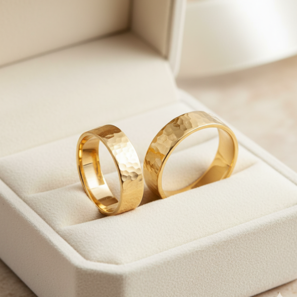 Par de Alianças Retas em Ouro Amarelo - Tradicional 18k/750