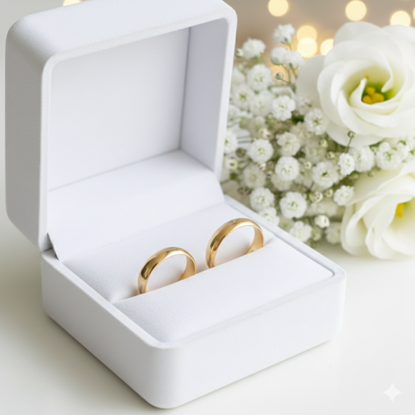  Par de Alianças Boleadas em Ouro Amarelo - Tradicional 18k/750