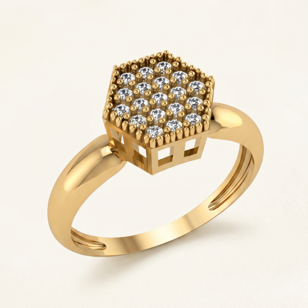 027 - Anel Solitário de Ouro Amarelo 18k/750