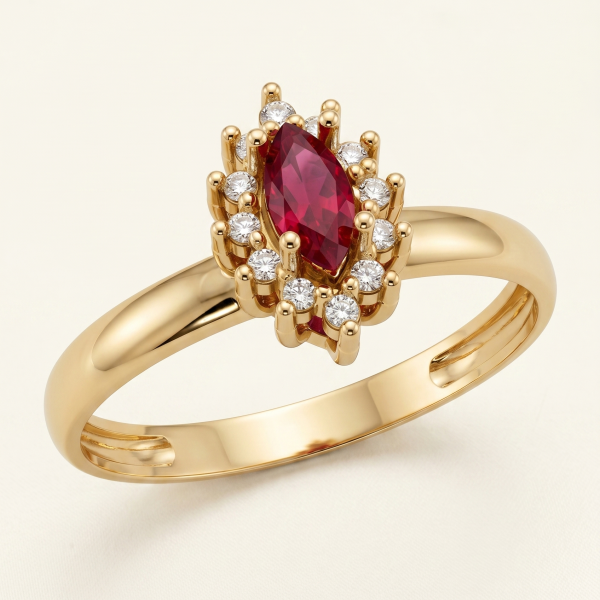 028 - Anel Solitário de Ouro Amarelo 18k/750